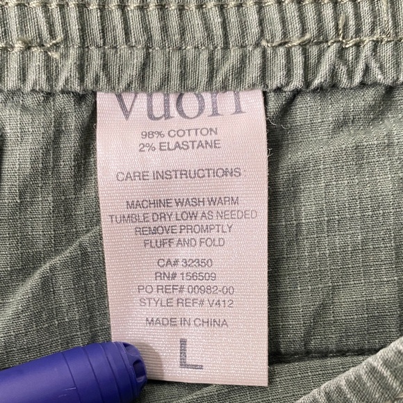 Vuori Rip Stop Men's Green Joggers Size Large - Picture 9 of 9